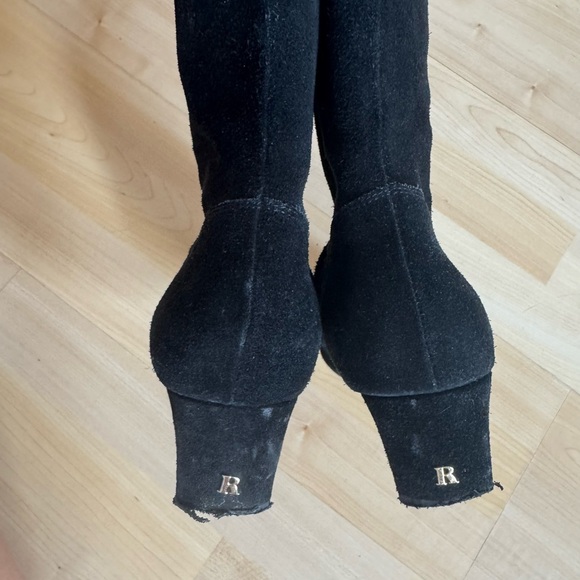 Rouje Black Suede Lace-Up / Zip Boots 41 - Picture 5 of 8